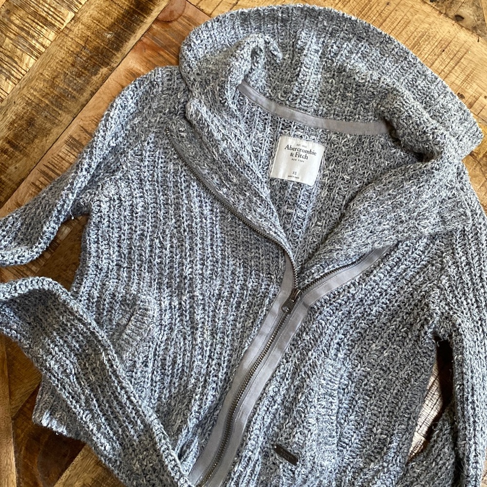 Grey Abercrombie & Fitch zip-up Sweater, size XS